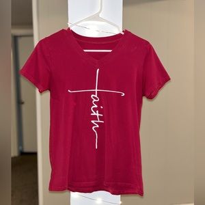 Red Faith Cross T-shirt
